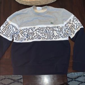 Keith Haring x Lacoste colour block sweat shirt